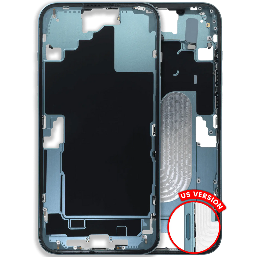Midframe/Rahmen mit Small Parts für iPhone 16 Plus (US-Version) (gebrauchter OEM-Ausbau, Qualität C) (Teal)