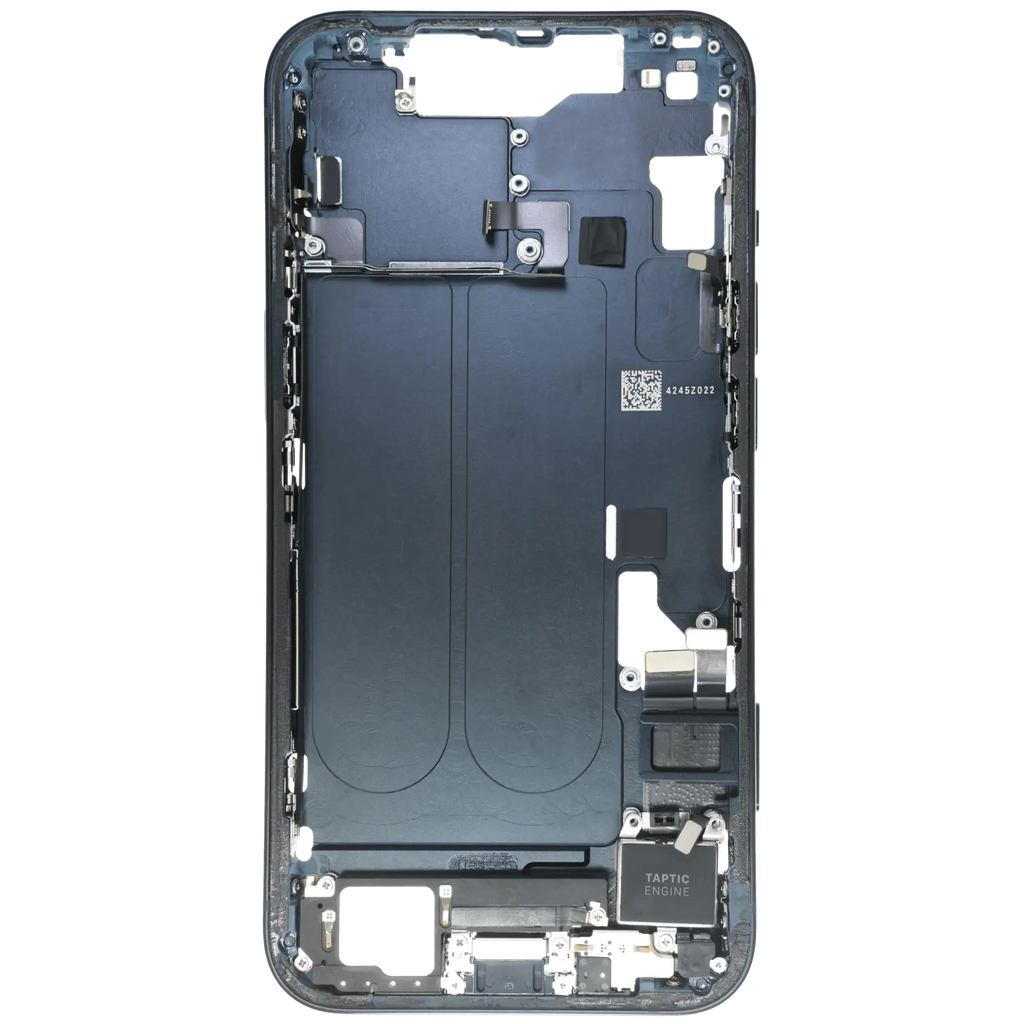Midframe/Rahmen mit Ladebuchse Flex & Small Parts für iPhone 14 (EU / Global Version) (gebrauchter OEM-Ausbau, Qualität C) (Midnight)