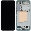 OLED-Display mit Rahmen für Samsung Galaxy S25 5G (US & International) (Aftermarket Plus) (Mint)