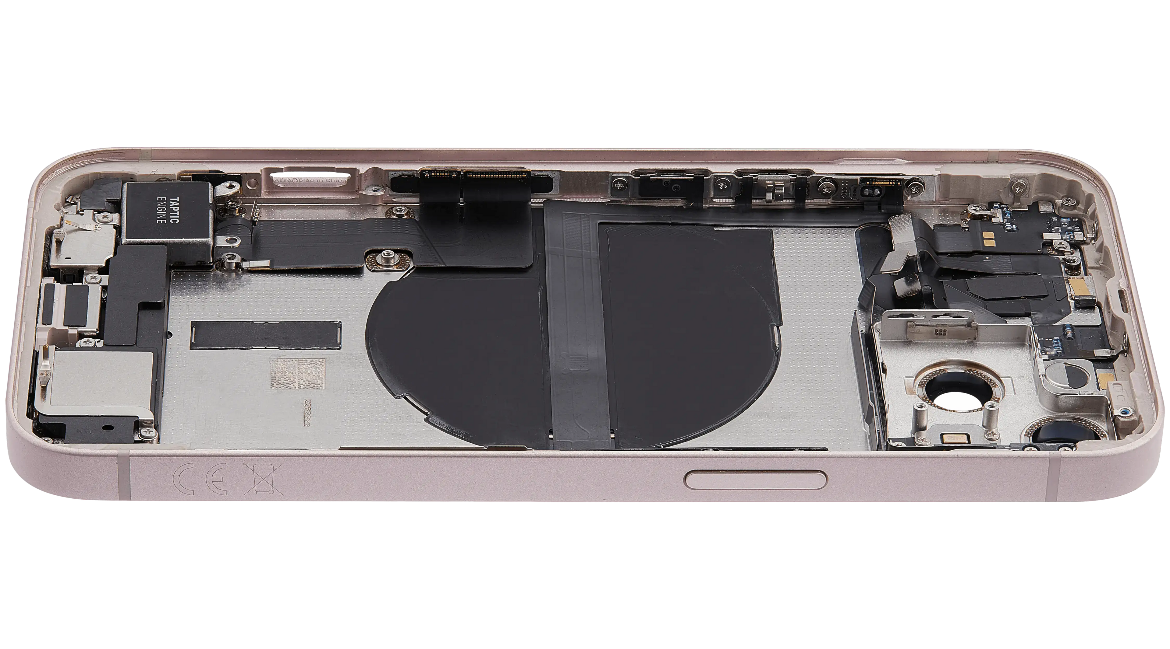 Backcover/Rahmen mit Ladebuchse Flex & Small Parts für iPhone 13 (EU / Global Version) (gebrauchter OEM-Ausbau, Qualität A) (Pink)