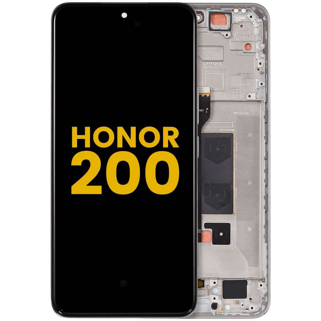 OLED-Display mit Rahmen für Honor 200 (Refurbished) (Moonlight White)