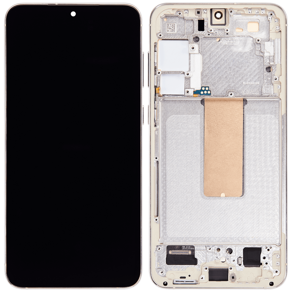 OLED-Display mit Rahmen für Samsung Galaxy S23 Plus (US & International) (Aftermarket Plus) (120Hz) (Cream)