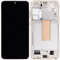 OLED-Display mit Rahmen für Samsung Galaxy S23 Plus (US & International) (Aftermarket Plus) (120Hz) (Cream)