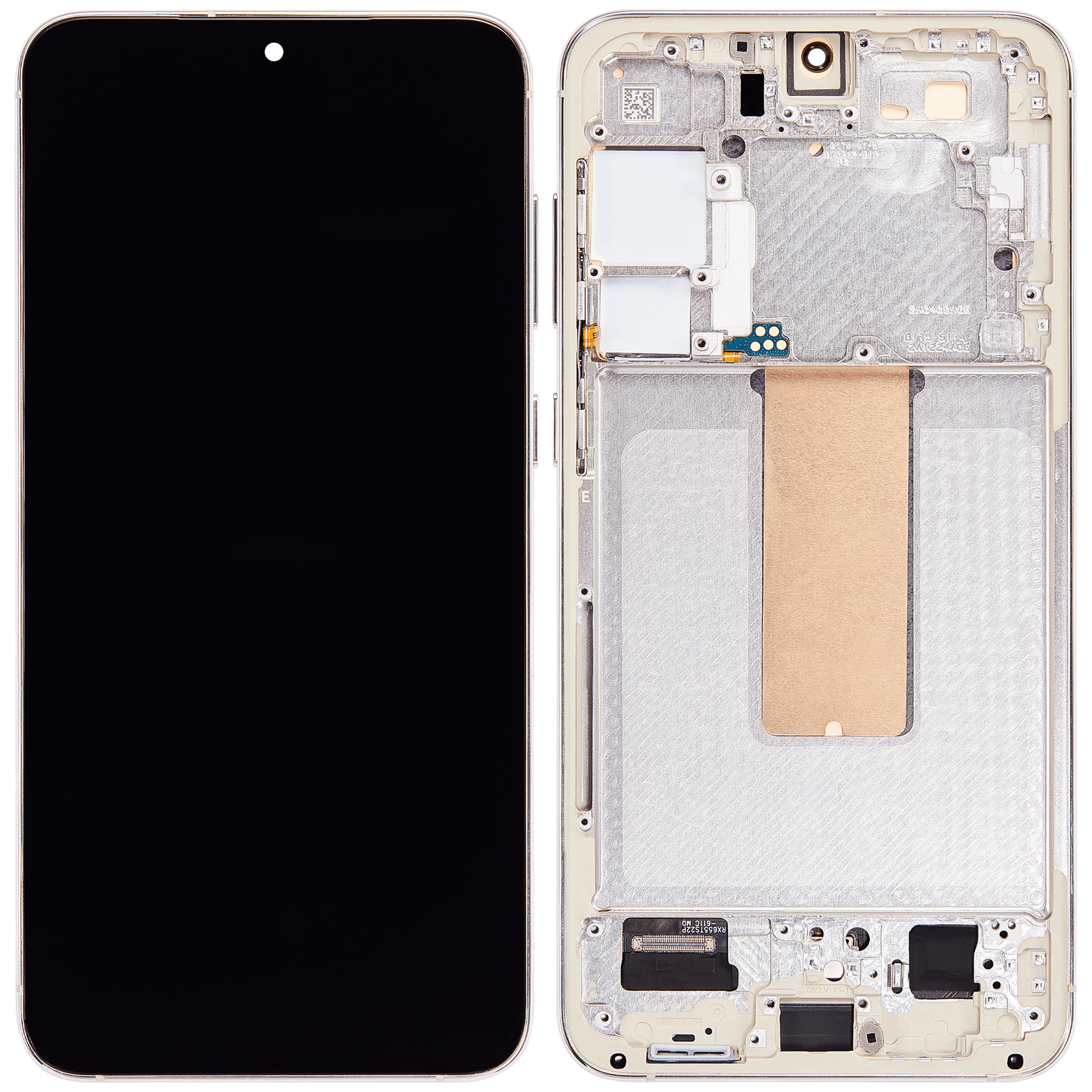 OLED-Display mit Rahmen für Samsung Galaxy S23 Plus (US & International) (Aftermarket Plus) (120Hz) (Cream)