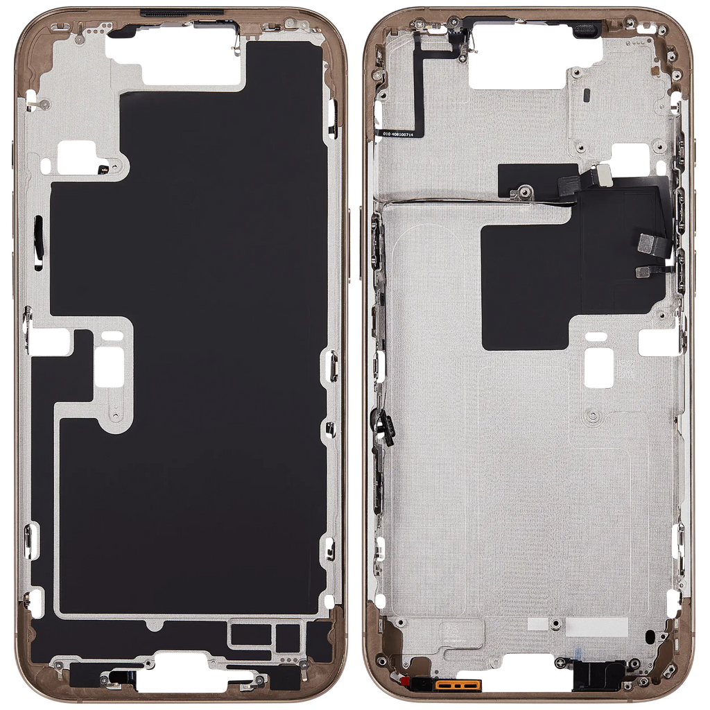 Midframe/Rahmen mit Power And Volume Button für iPhone 16 Pro Max (EU / Global Version) (Aftermarket Plus) (Desert Titanium)