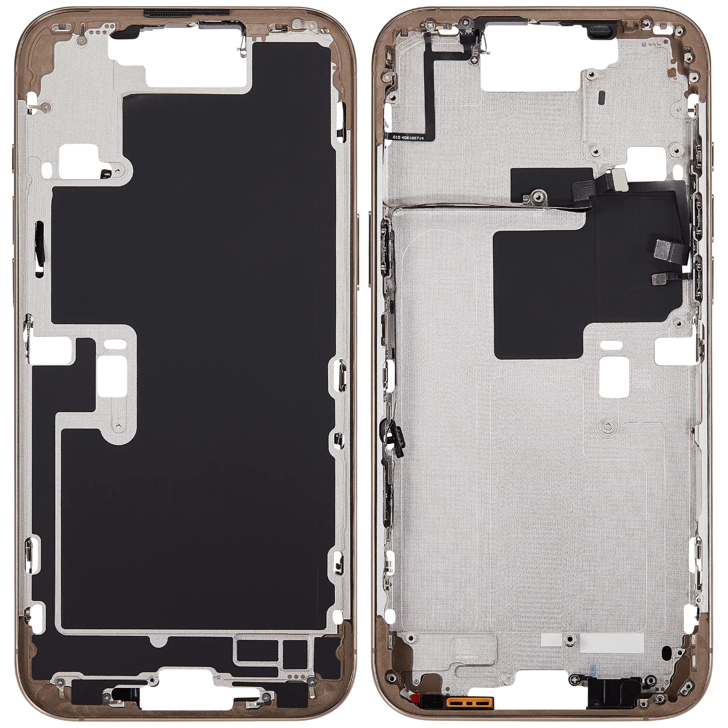 Midframe/Rahmen mit Power And Volume Button für iPhone 16 Pro Max (EU / Global Version) (Aftermarket Plus) (Desert Titanium)