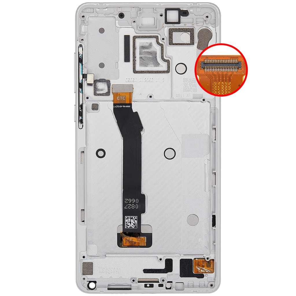LCD-Display mit Rahmen für Xiaomi Mi Mix 2S (Aftermarket Plus) (Weiß)