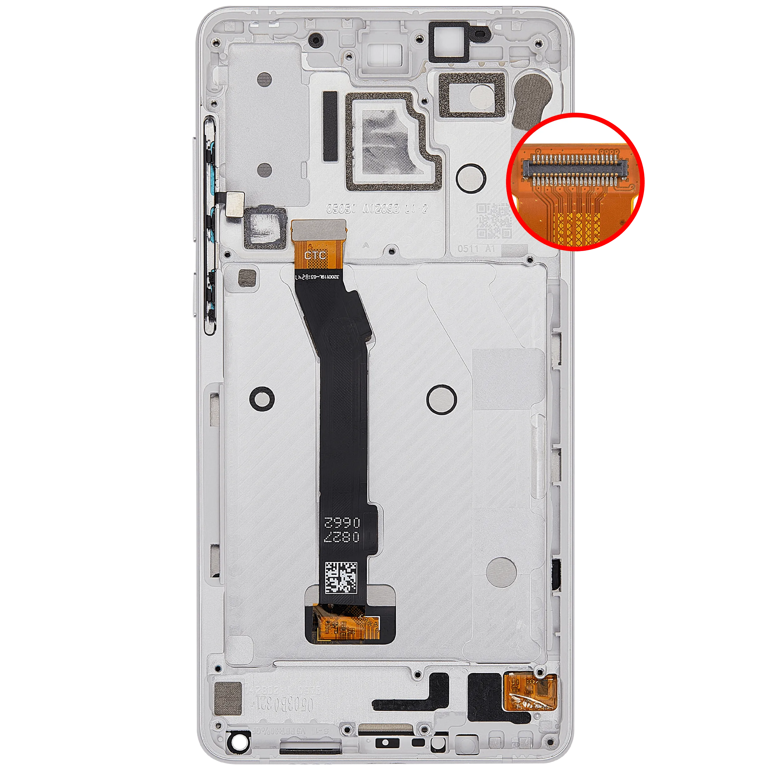 LCD-Display mit Rahmen für Xiaomi Mi Mix 2S (Aftermarket Plus) (Weiß)