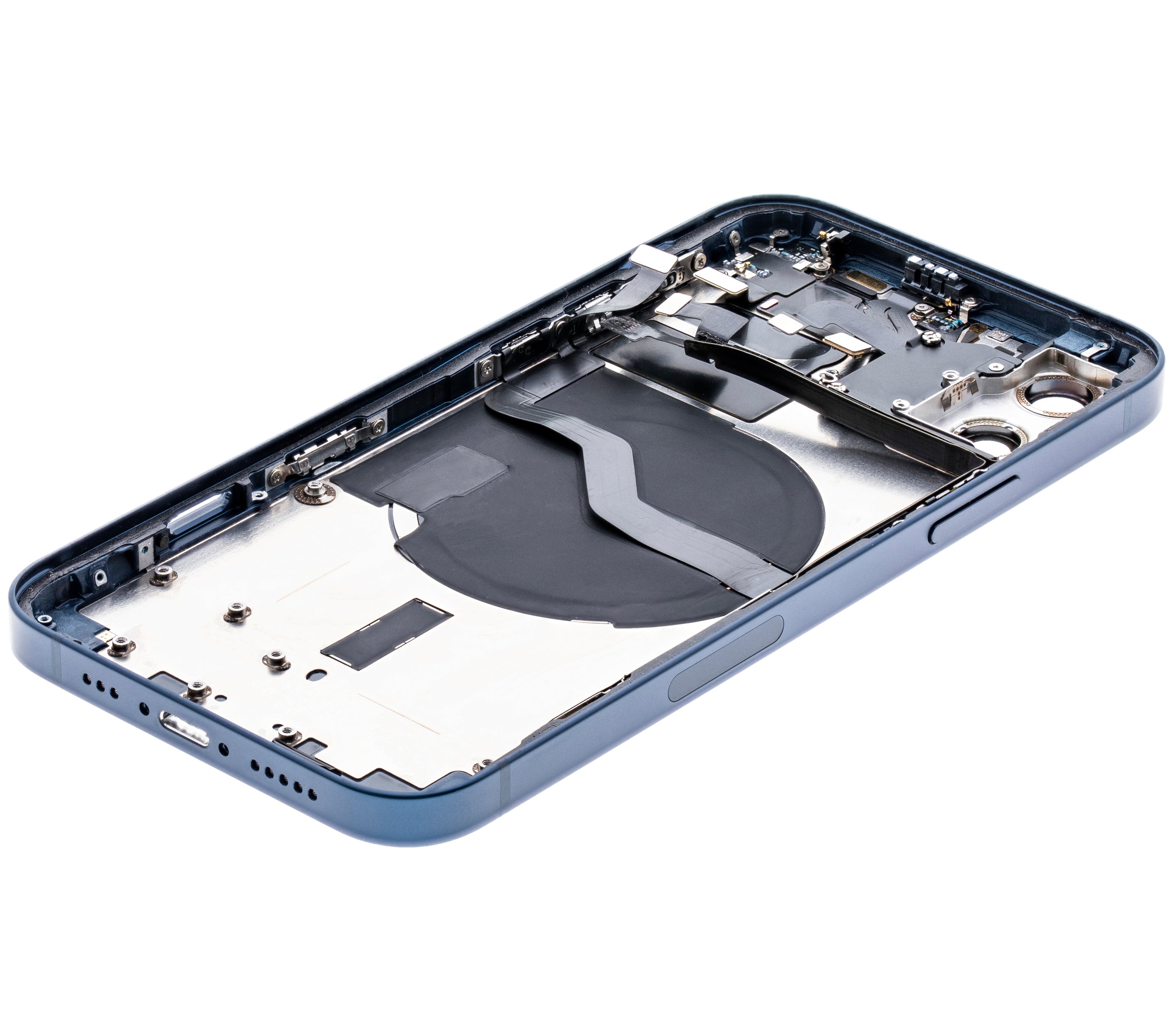 Backcover/Rahmen mit Small Parts für iPhone 12 (US-Version) (gebrauchter OEM-Ausbau, Qualität C) (Blau)