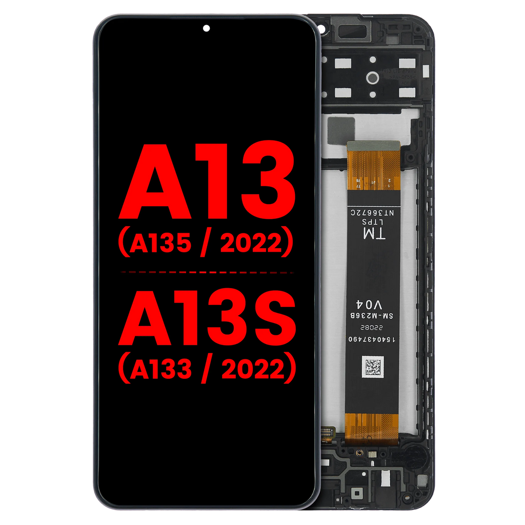 LCD-Display mit Rahmen für Samsung Galaxy A13 4G (A135 / 2022) / A13s (A137 / 2022) (Aftermarket Plus) (Alle Farben)