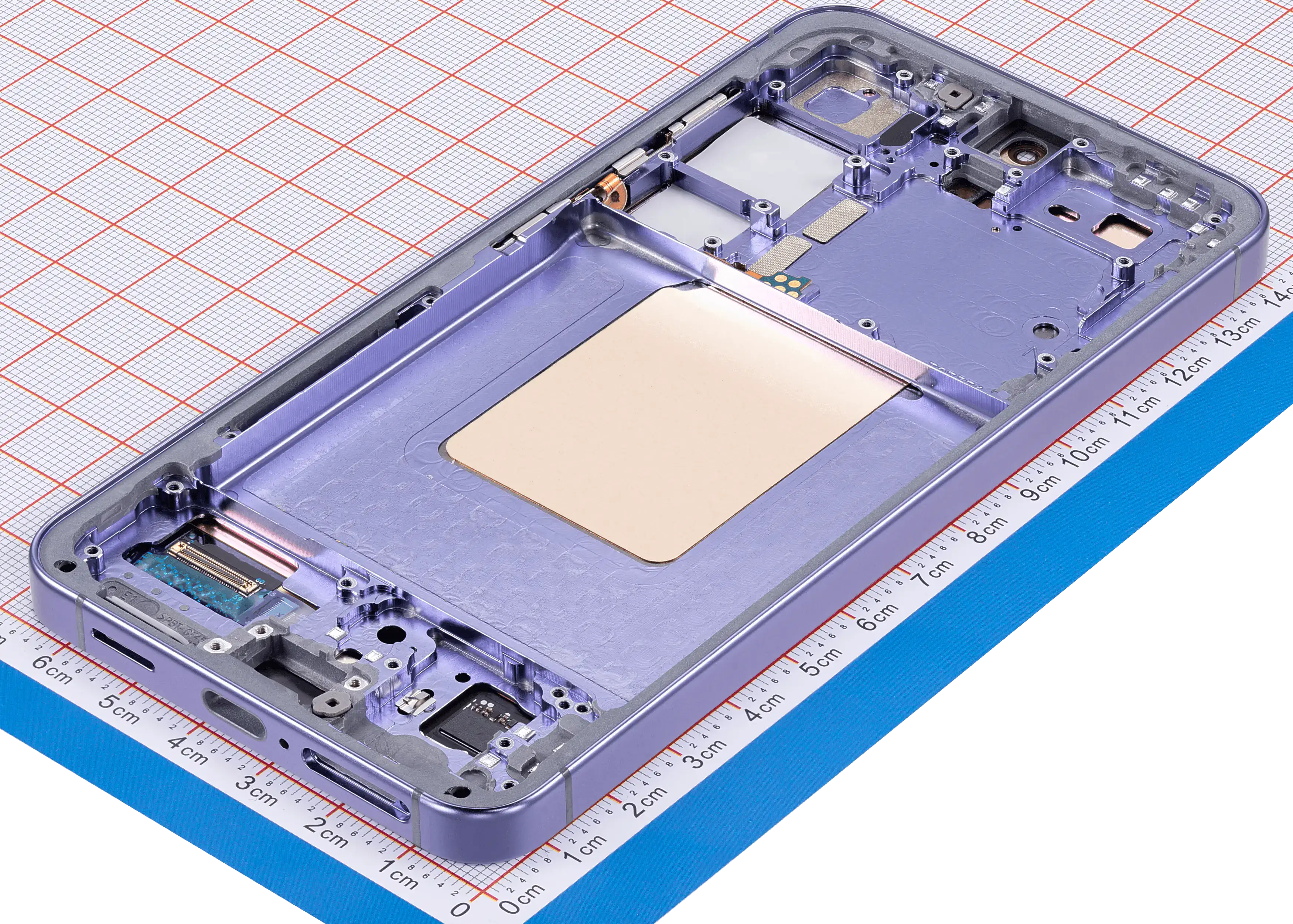 OLED-Display mit Rahmen für Samsung Galaxy S24 5G (US & Internationale Version) (gebrauchter OEM-Ausbau, Qualität B/C) (Cobalt Violet)