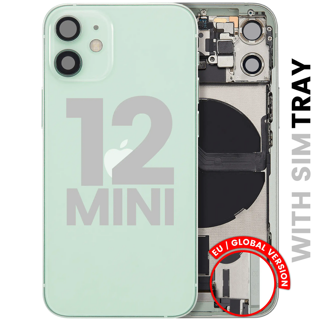 Backcover/Rahmen mit Ladebuchse Flex & Small Parts für iPhone 12 Mini (EU / Global Version) (gebrauchter OEM-Ausbau, Qualität A) (Grün)
