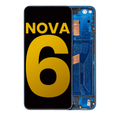 LCD-Display mit Rahmen für Huawei Nova 6 5G (Refurbished) (Blau)
