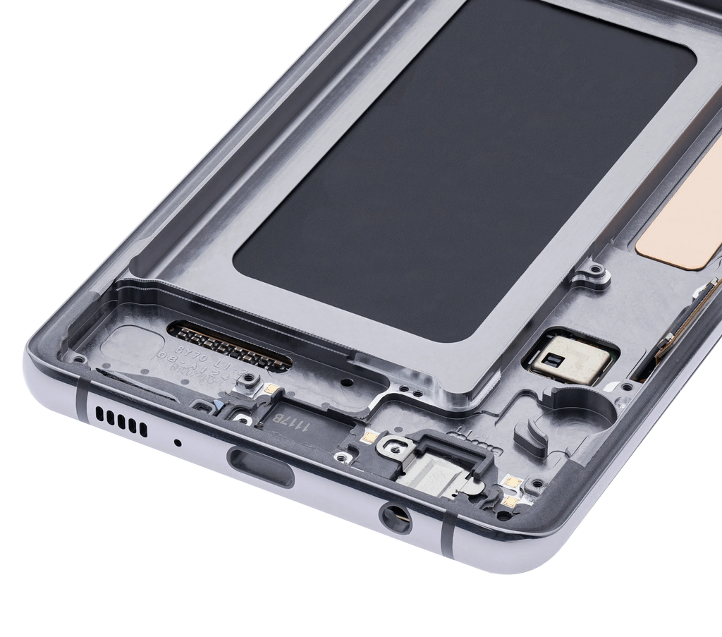 OLED-Display mit Rahmen für Samsung Galaxy S10 Plus (Aftermarket Plus) (Prism / Ceramic Black)