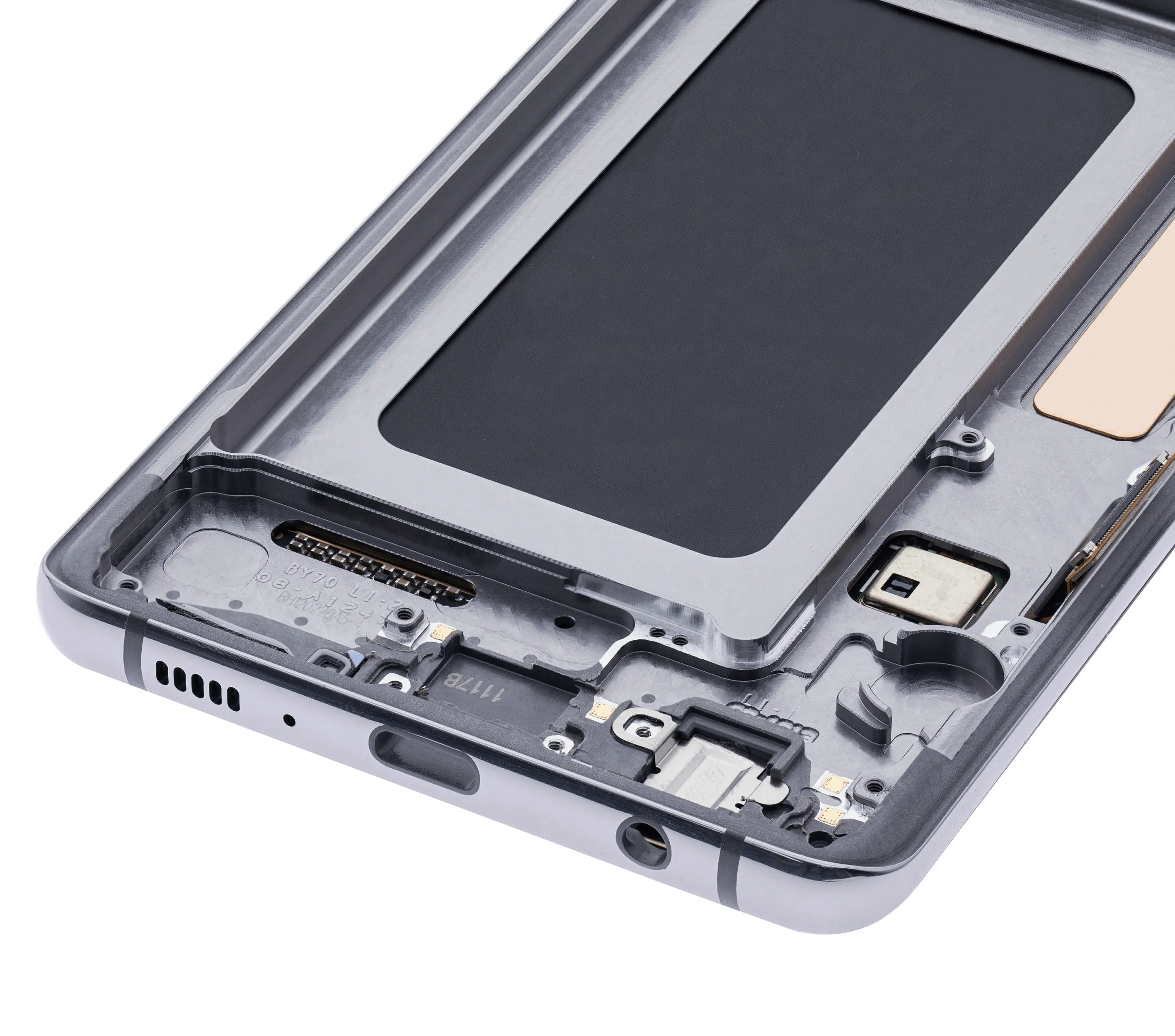 OLED-Display mit Rahmen für Samsung Galaxy S10 Plus (Aftermarket Plus) (Prism / Ceramic Black)