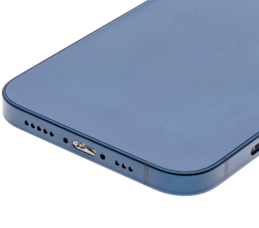 Backcover/Rahmen mit Small Parts für iPhone 12 (US-Version) (gebrauchter OEM-Ausbau, Qualität B) (Blau)