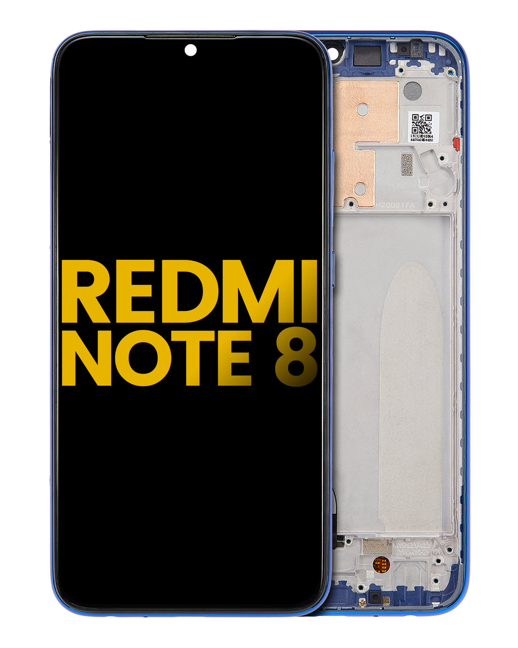 LCD-Display mit Rahmen für Xiaomi Redmi Note 8 (Aftermarket Plus, Neptunblau)