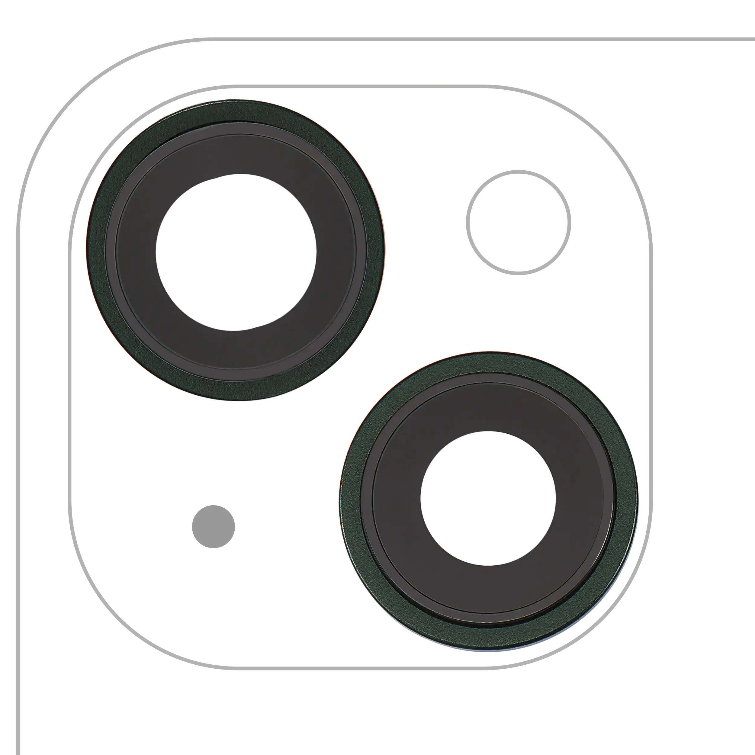 Rear Camera Lens with Holder and Frame for iPhone 13/13 Mini (2-Piece) (Aftermarket Plus) (Green)