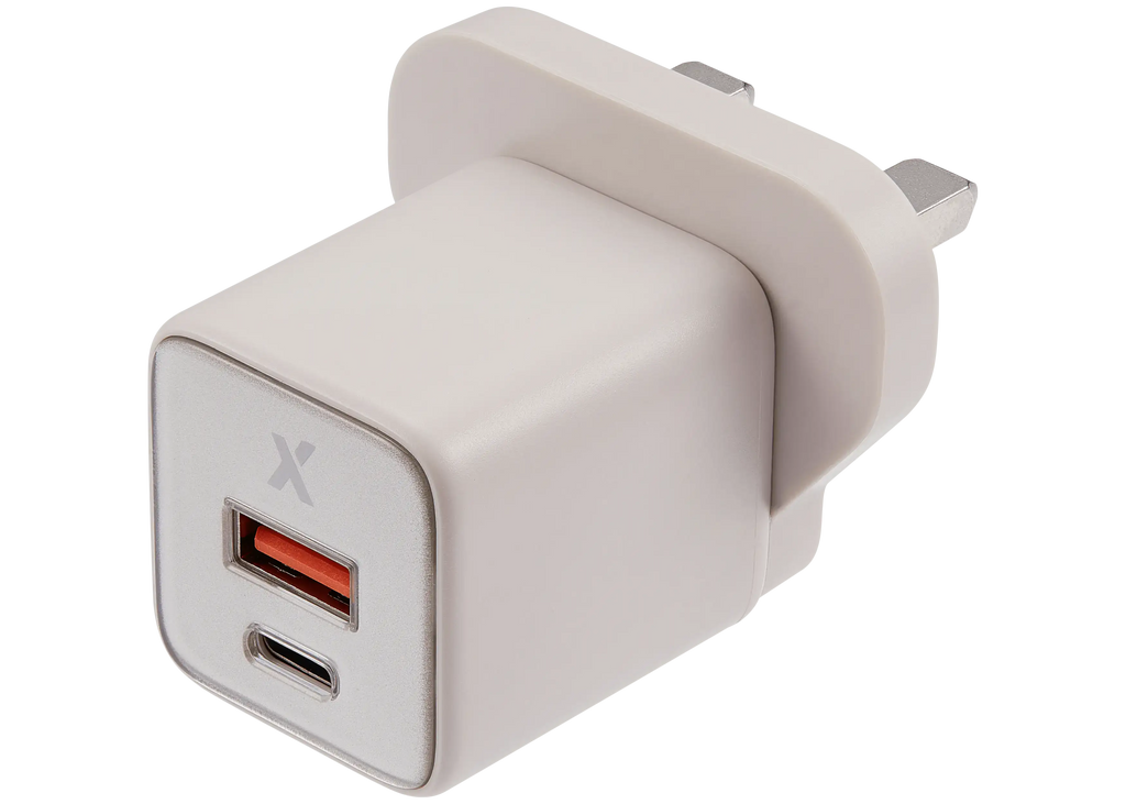 AmpSentrix 30W 2-in-1 USB-C / USB-A Wall Adapter (220V / UK Plug) (Desert Titanium)