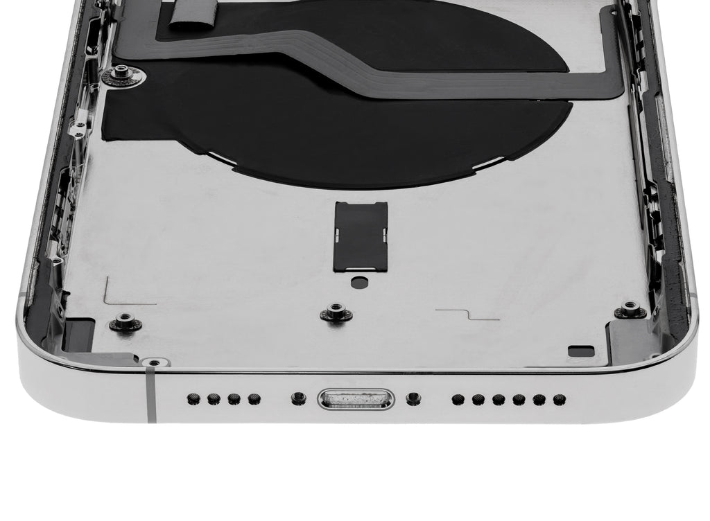 Backcover/Rahmen mit Small Parts für iPhone 12 Pro Max (US-Version) (gebrauchter OEM-Ausbau, Qualität A) (Silber)