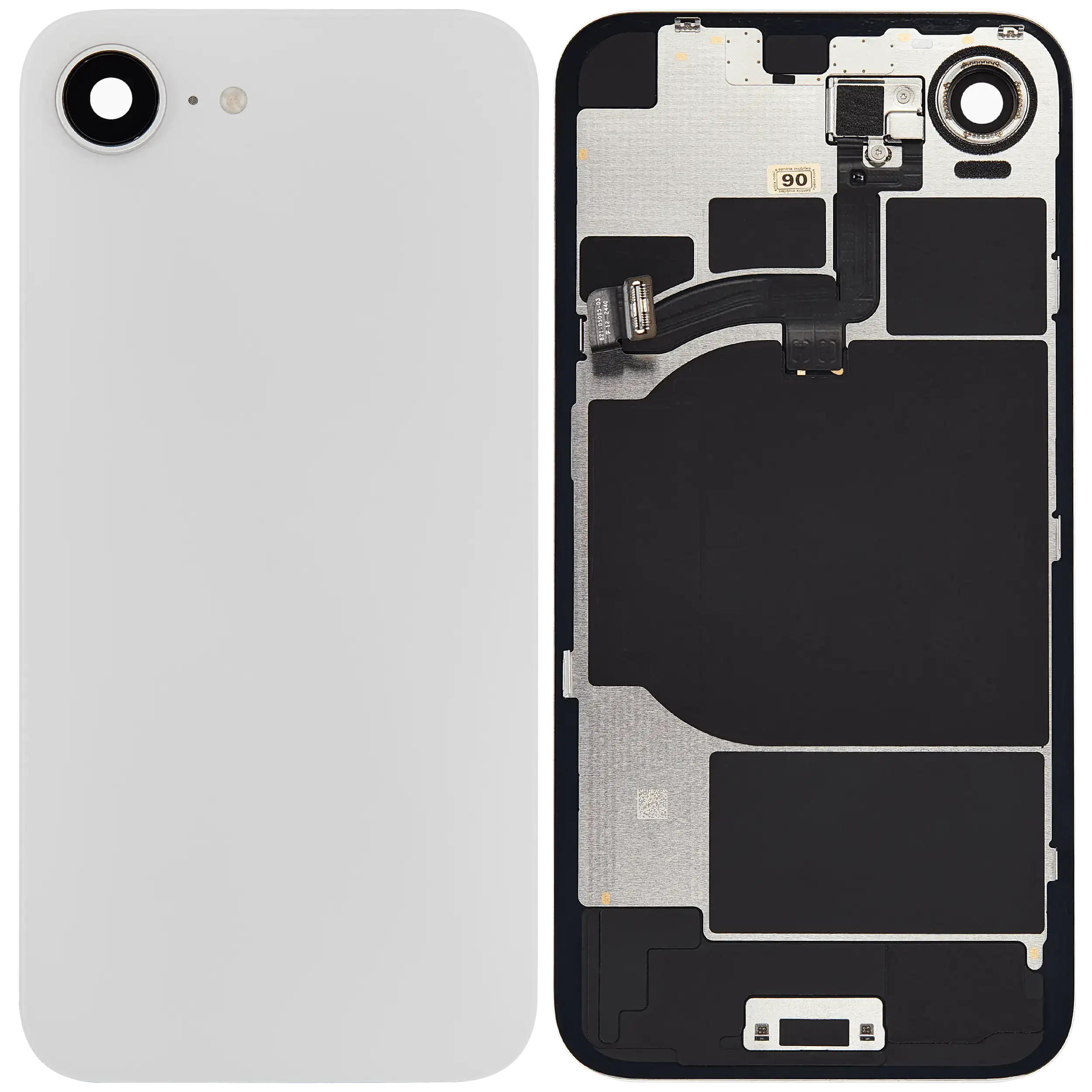 Backcover mit MagSafe Magnet & NFC & Blitz-Flexkabel für iPhone 16e (Aftermarket) (Weiß)