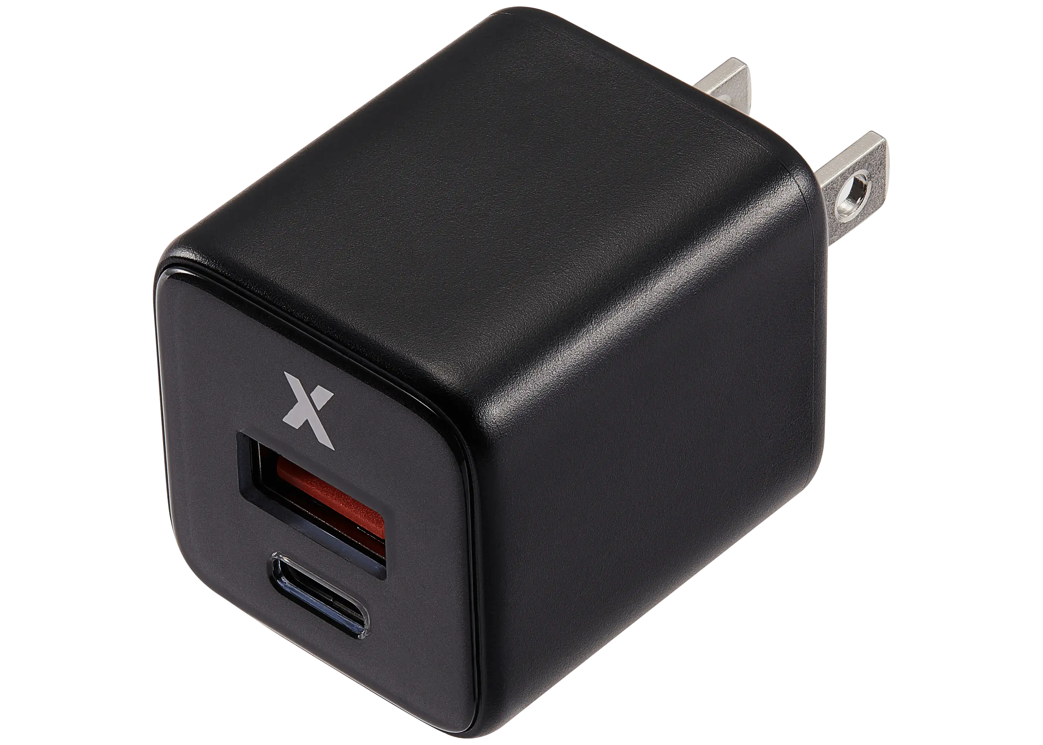 AmpSentrix Pro 30W 2-in-1 USB-C / USB-A GaN Wall Adapter (Schwarz Titanium)
