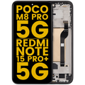 OLED-Display mit Rahmen für Xiaomi Poco M8 Pro/Redmi Note 15 Pro+ Refurb Schwarz