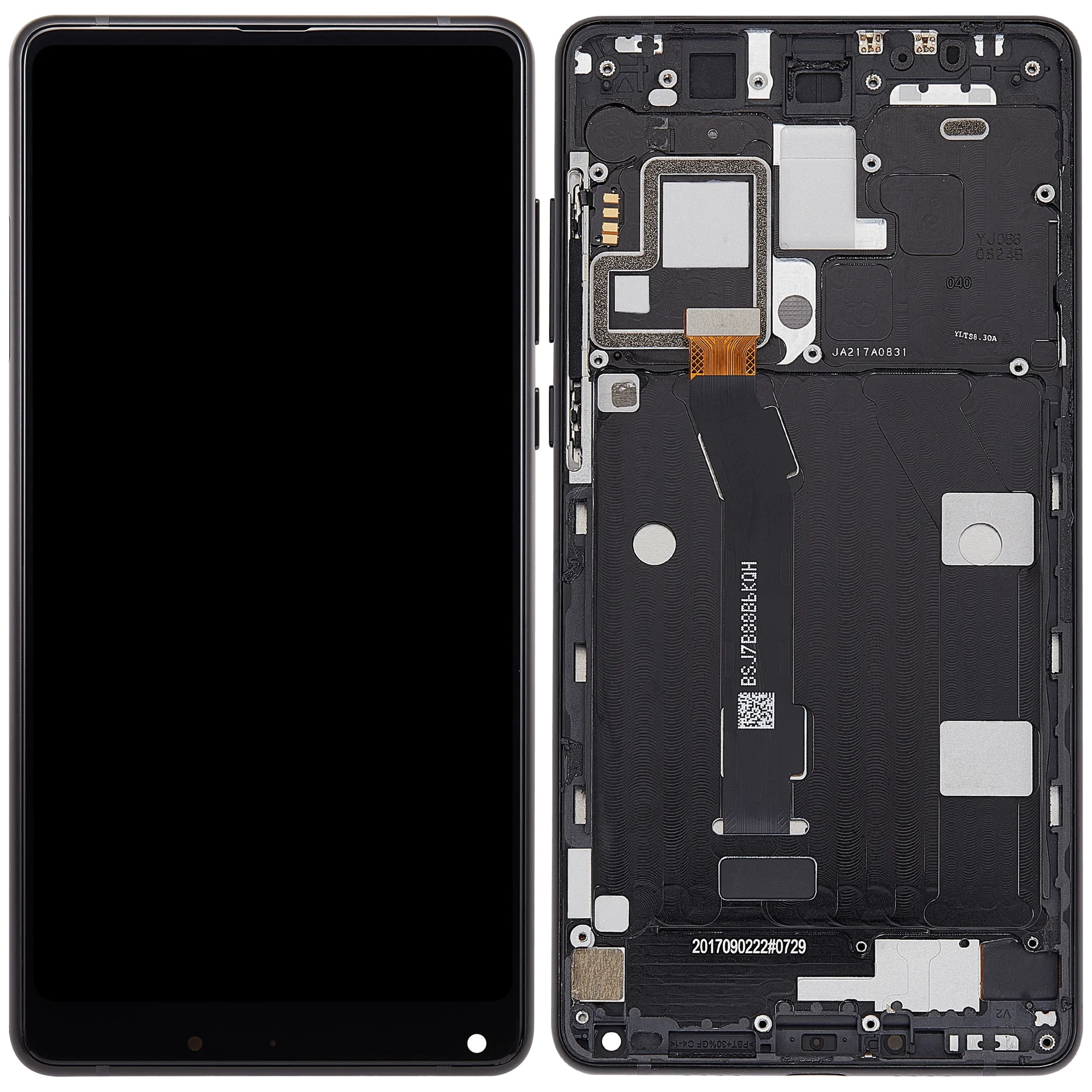 LCD-Display mit Rahmen für Xiaomi Mi Mix 2 (Aftermarket Plus) (Schwarz)