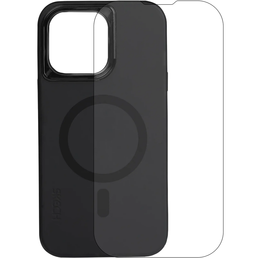 Black Case mit Display Protector And MagSafe für iPhone 15 Pro Max (Skech)