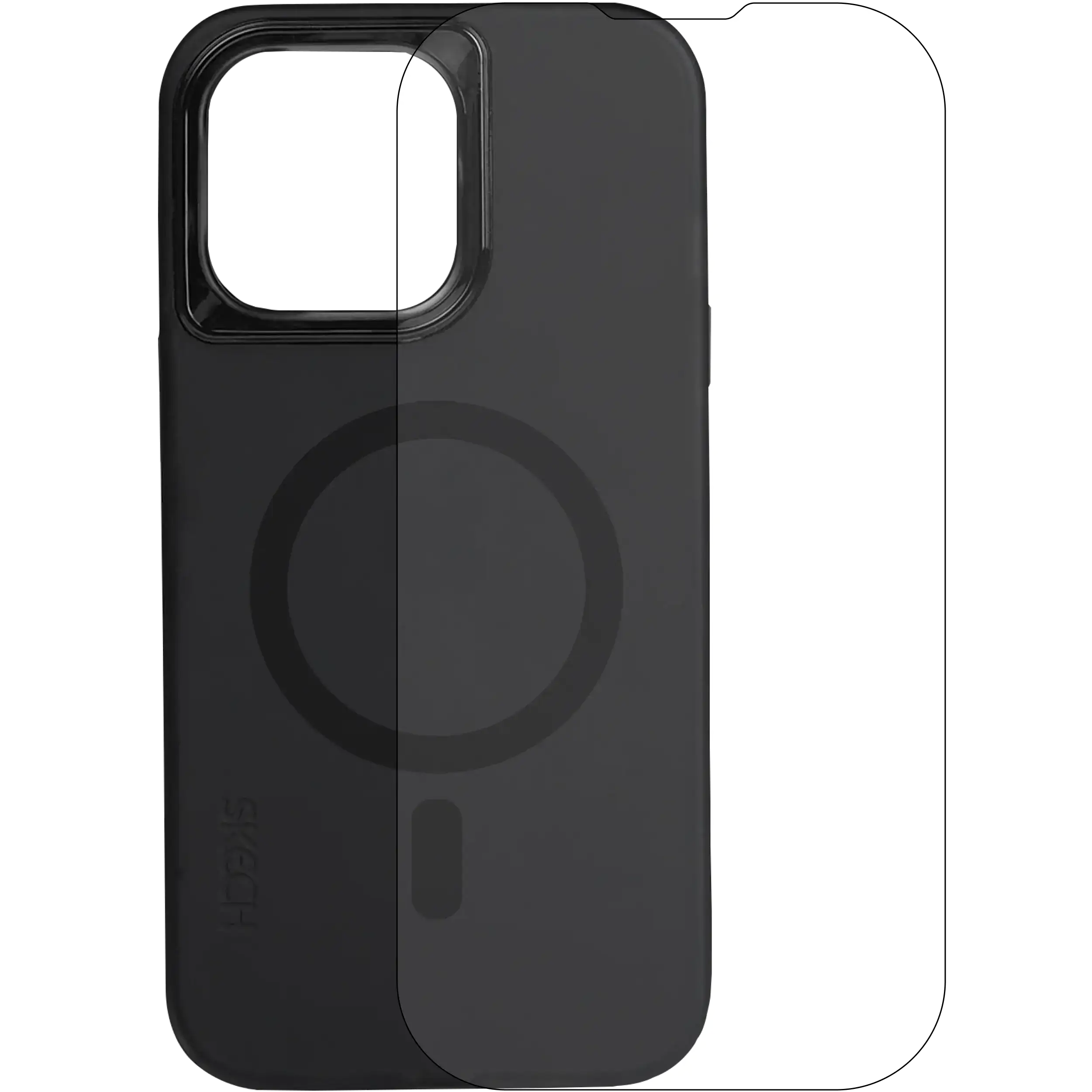 Black Case mit Display Protector And MagSafe für iPhone 15 Pro Max (Skech)