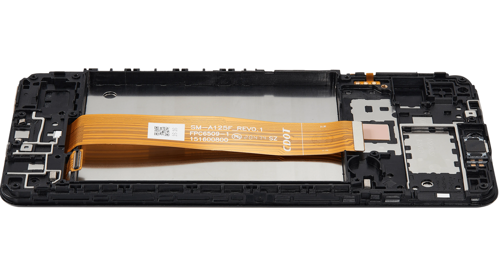 LCD-Display mit Rahmen für Samsung Galaxy A12 (A125 / 2020) (Aftermarket Plus) (Alle Farben)