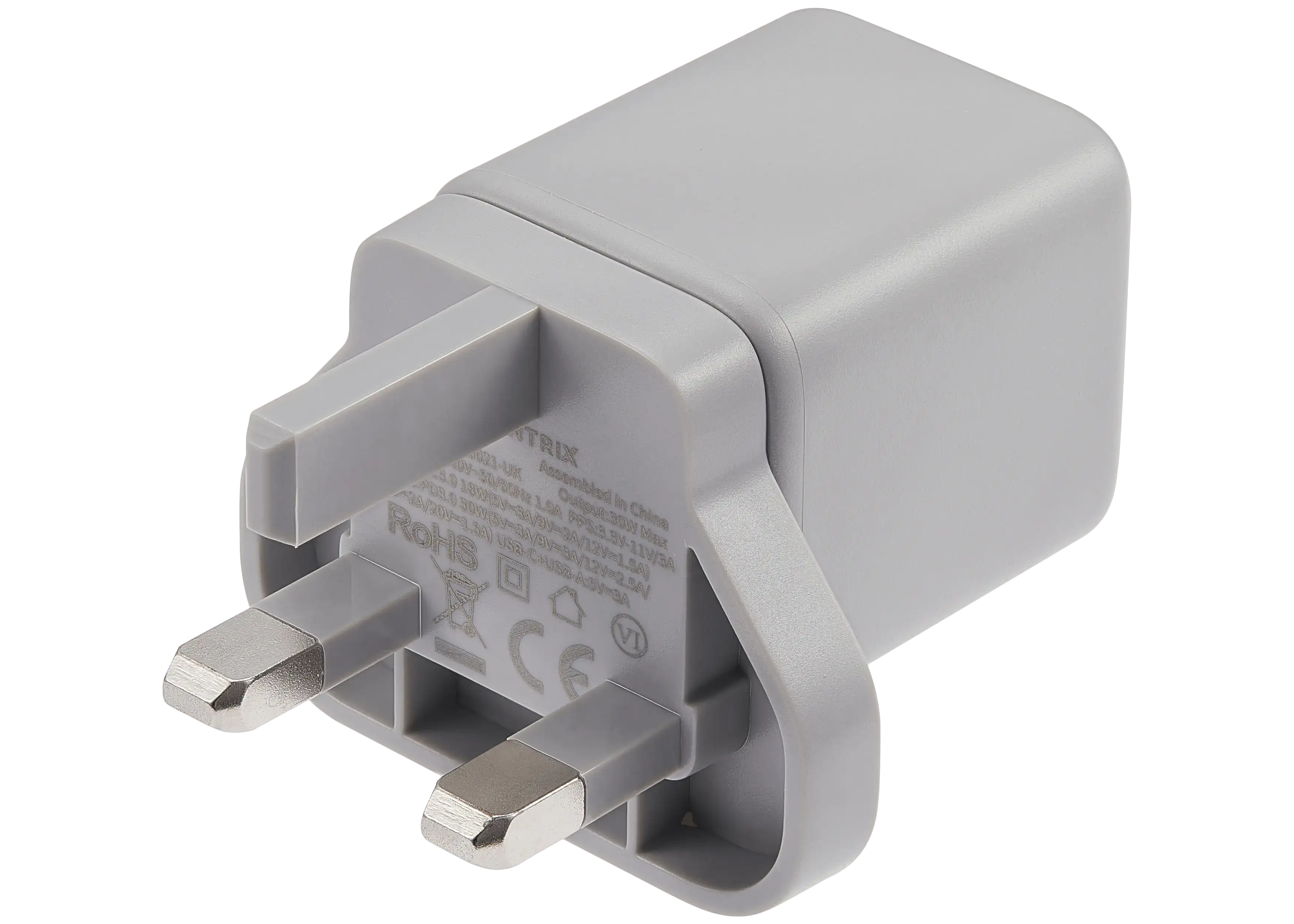 AmpSentrix 30W 2-in-1 USB-C / USB-A Wall Adapter (220V / UK Plug) (Natural Titanium)