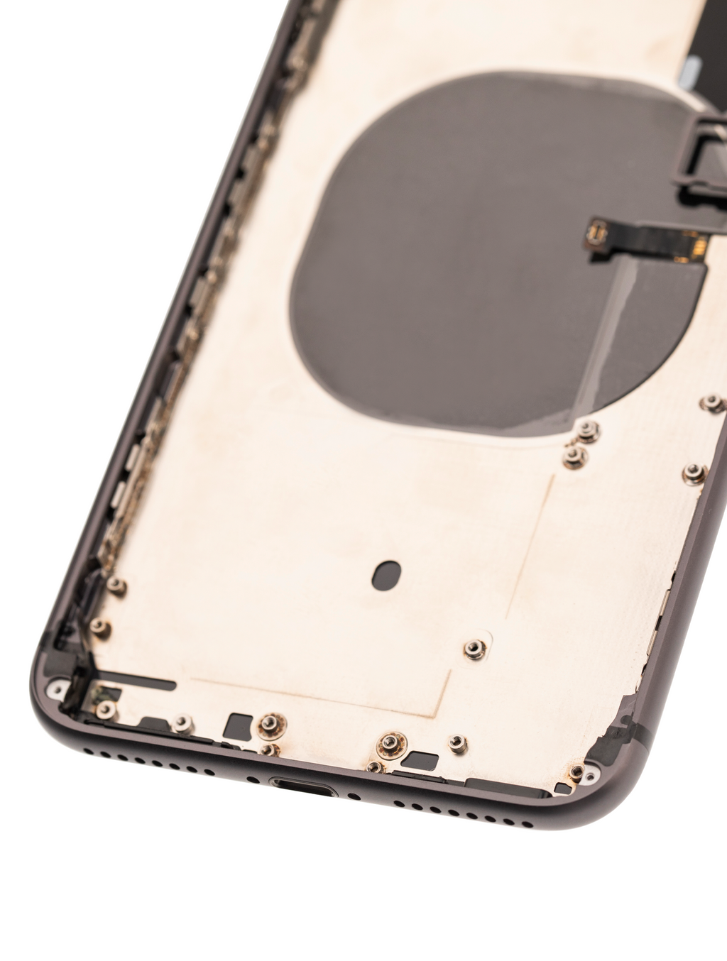 Backcover/Rahmen mit Small Components Pre-Installed für iPhone 8 Plus (gebrauchter OEM-Ausbau, Qualität A) (Space Grau)
