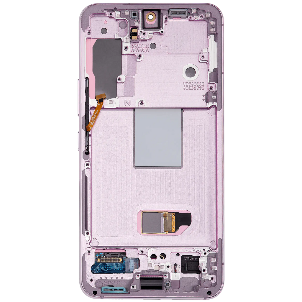 OLED-Display mit Rahmen für Samsung Galaxy S22 5G (US & Internationale Version) (gebrauchter OEM-Ausbau, Qualität A) (Bora purple)