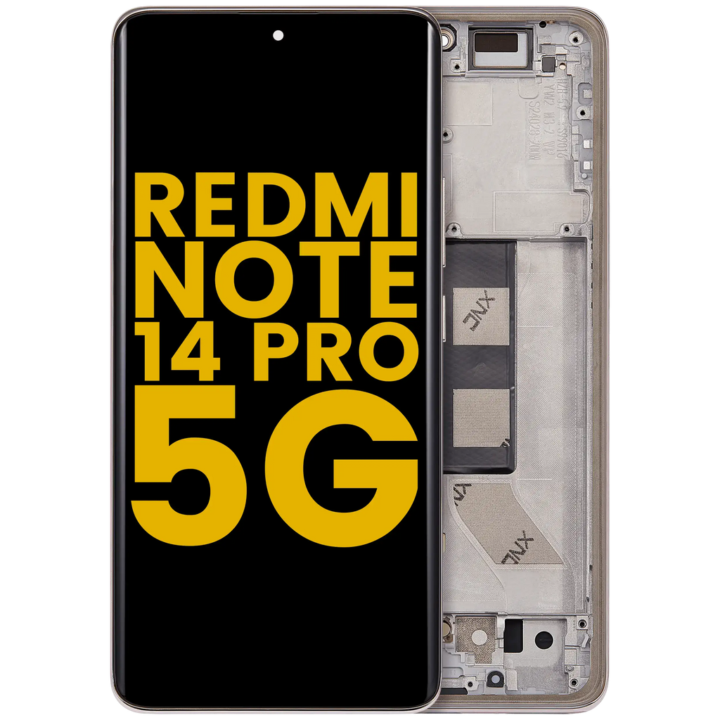 OLED Display with Frame for Xiaomi Redmi Note 14 Pro 5G (Refurbished) (Sand Gold)