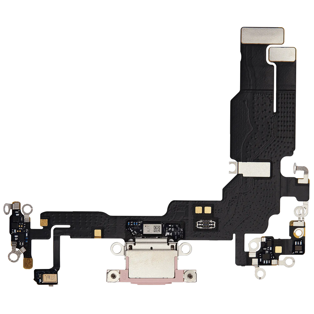 Charging Port Flex Cable for iPhone 15 (Original Used) (Pink)