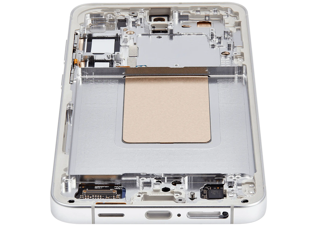 OLED-Display mit Rahmen für Samsung Galaxy S24 Plus 5G (US & Internationale Version) (gebrauchter OEM-Ausbau, Qualität B/C) (Marble Grey)