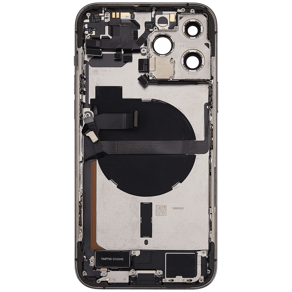 Backcover/Rahmen mit Ladebuchse Flex & Small Parts für iPhone 13 Pro Max (EU / Global Version) (gebrauchter OEM-Ausbau, Qualität B) (Graphite)