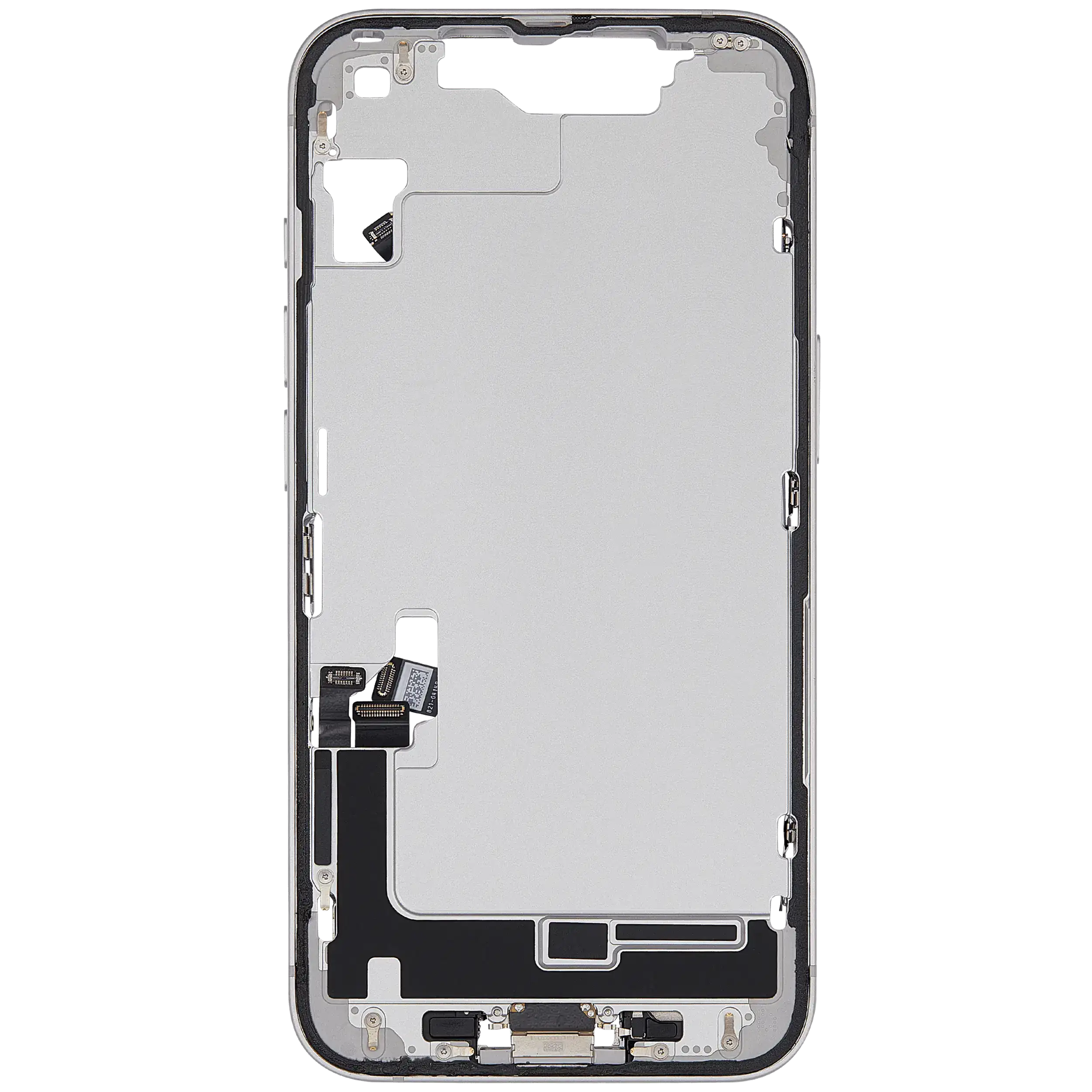 Midframe/Rahmen mit Ladebuchse Flex & Small Parts für iPhone 16e / 17e (US-Version) (gebrauchter OEM-Ausbau, Qualität A) (Weiß)