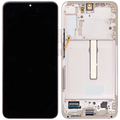 OLED-Display mit Rahmen für Samsung Galaxy S22 Plus 5G (gebrauchter OEM-Ausbau, Qualität A) (Pink Gold)
