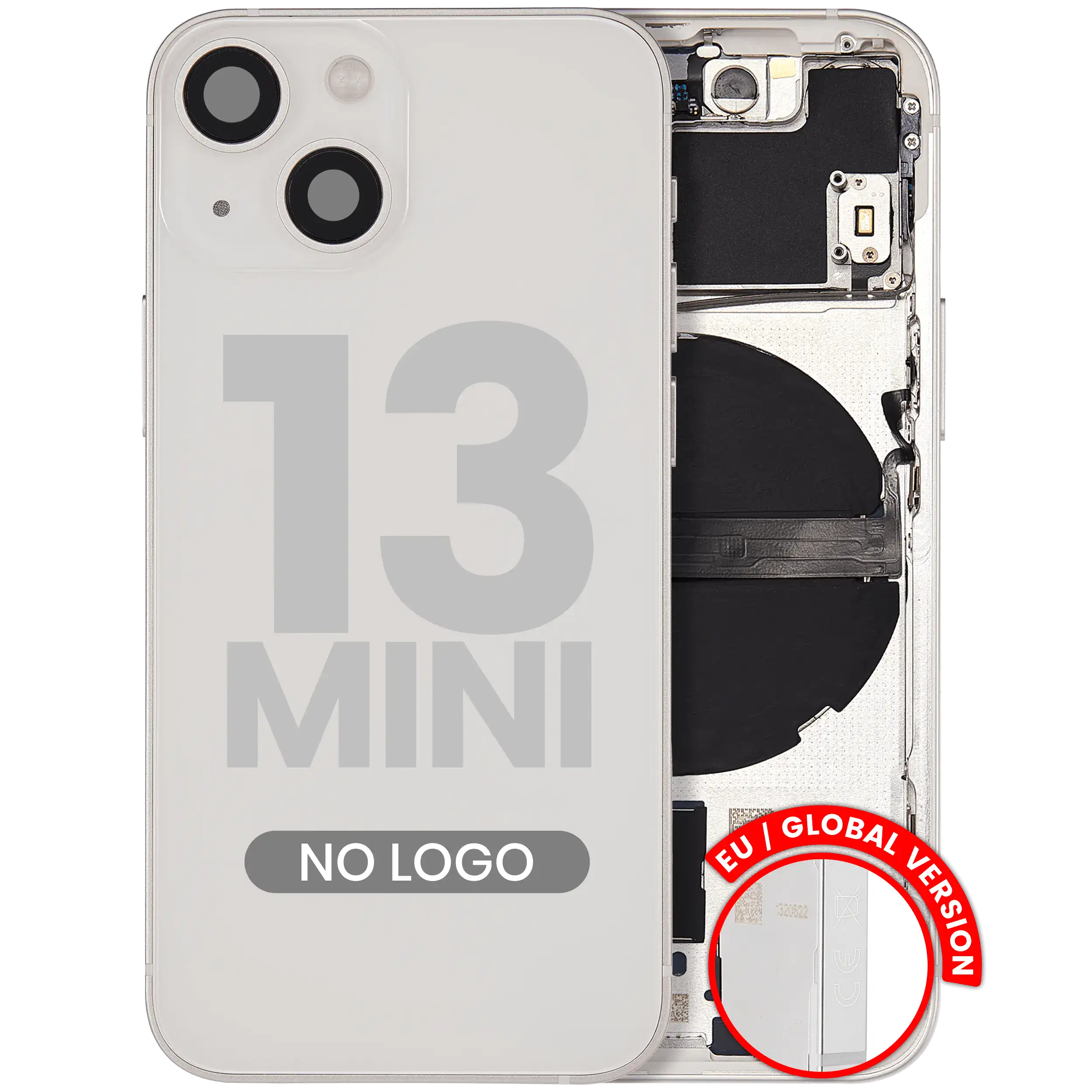 Backcover/Rahmen mit Kleinteilen für iPhone 13 Mini Aftermarket Plus Starlight