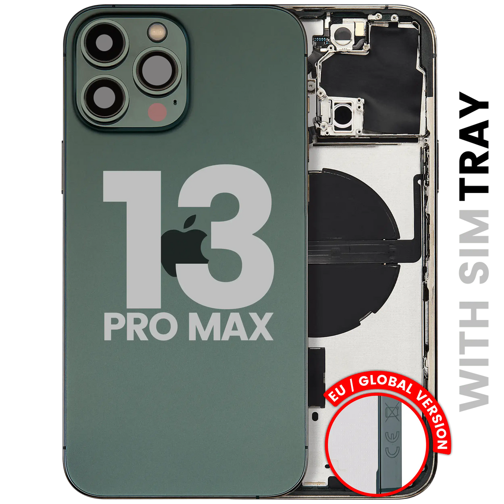 Backcover/Rahmen mit Small Parts für iPhone 13 Pro Max (EU / Global Version) (gebrauchter OEM-Ausbau, Qualität A) (Alpine Grün)