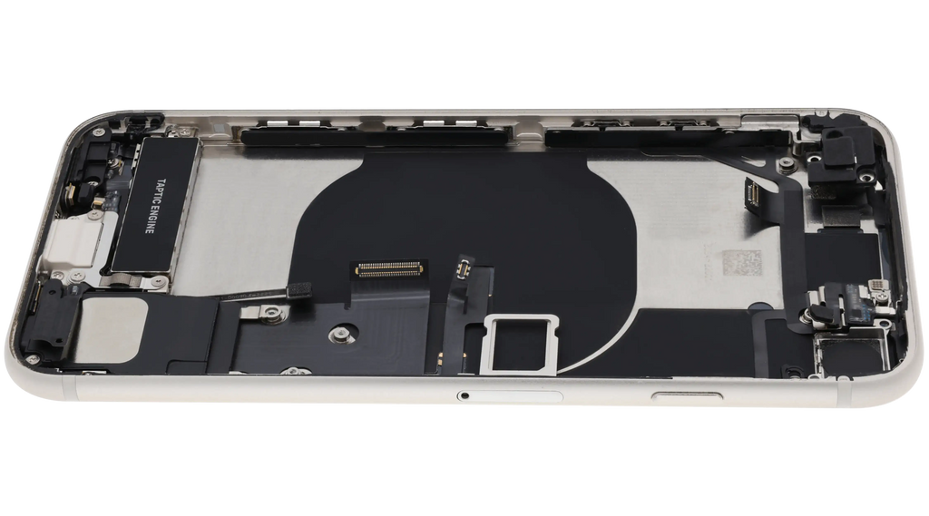 Backcover/Rahmen mit Ladebuchse Flex and Small Components Pre-Installed für iPhone SE (2022) (gebrauchter OEM-Ausbau, Qualität B) (Starlight)