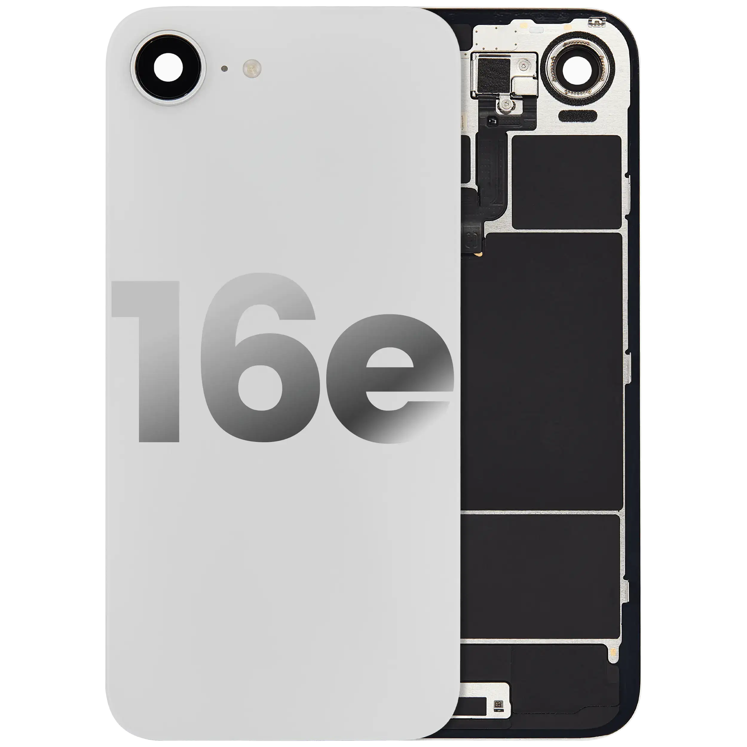 Back Cover with MagSafe Magnet, NFC, and Flash Flex Cable for iPhone 16e (Used OEM Spare Part, Quality A, White)