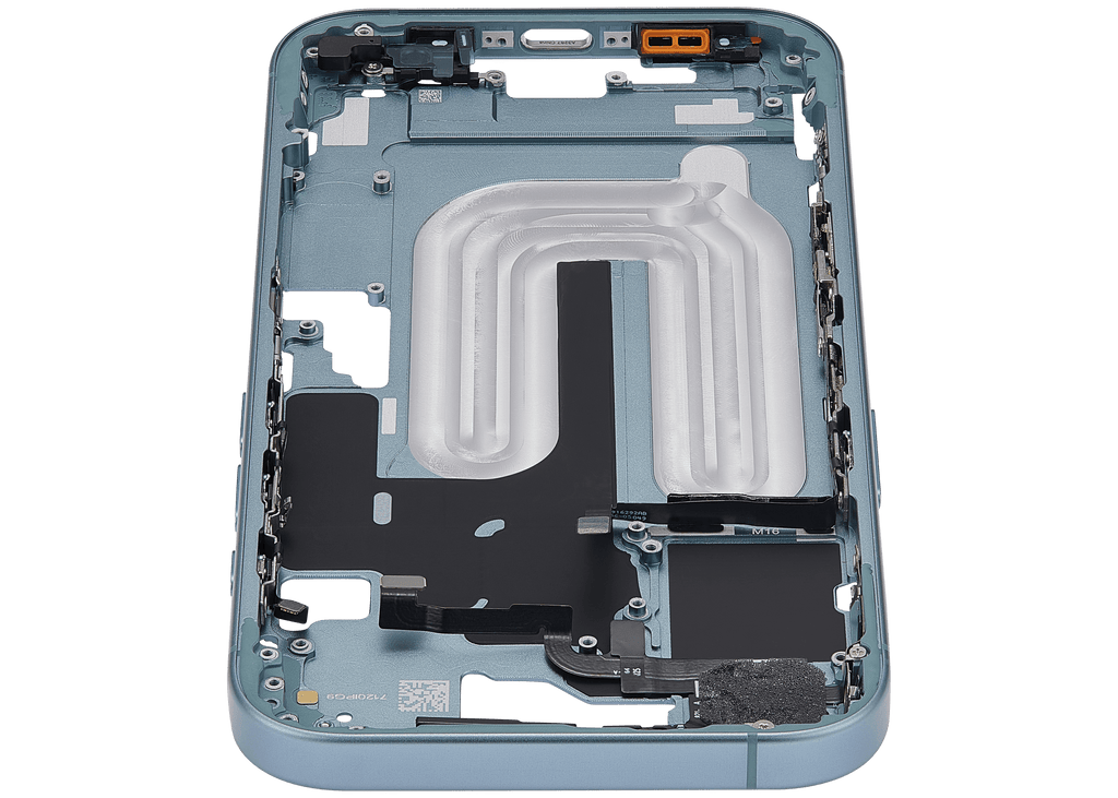 Midframe/Rahmen mit Power And Volume Button für iPhone 16 (EU / Global Version) (Aftermarket Plus) (Teal)