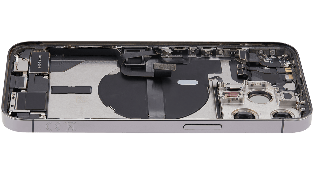 Backcover/Rahmen mit Ladebuchse Flex & Small Parts für iPhone 13 Pro (EU / Global Version) (gebrauchter OEM-Ausbau, Qualität B) (Graphite)