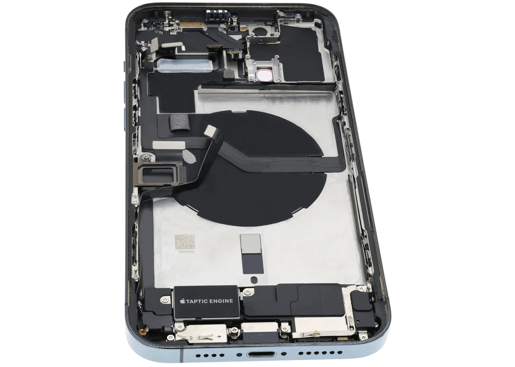 Backcover/Rahmen mit Ladebuchse Flex & Small Parts für iPhone 12 Pro Max (US-Version) (gebrauchter OEM-Ausbau, Qualität A) (Pacific Blau)