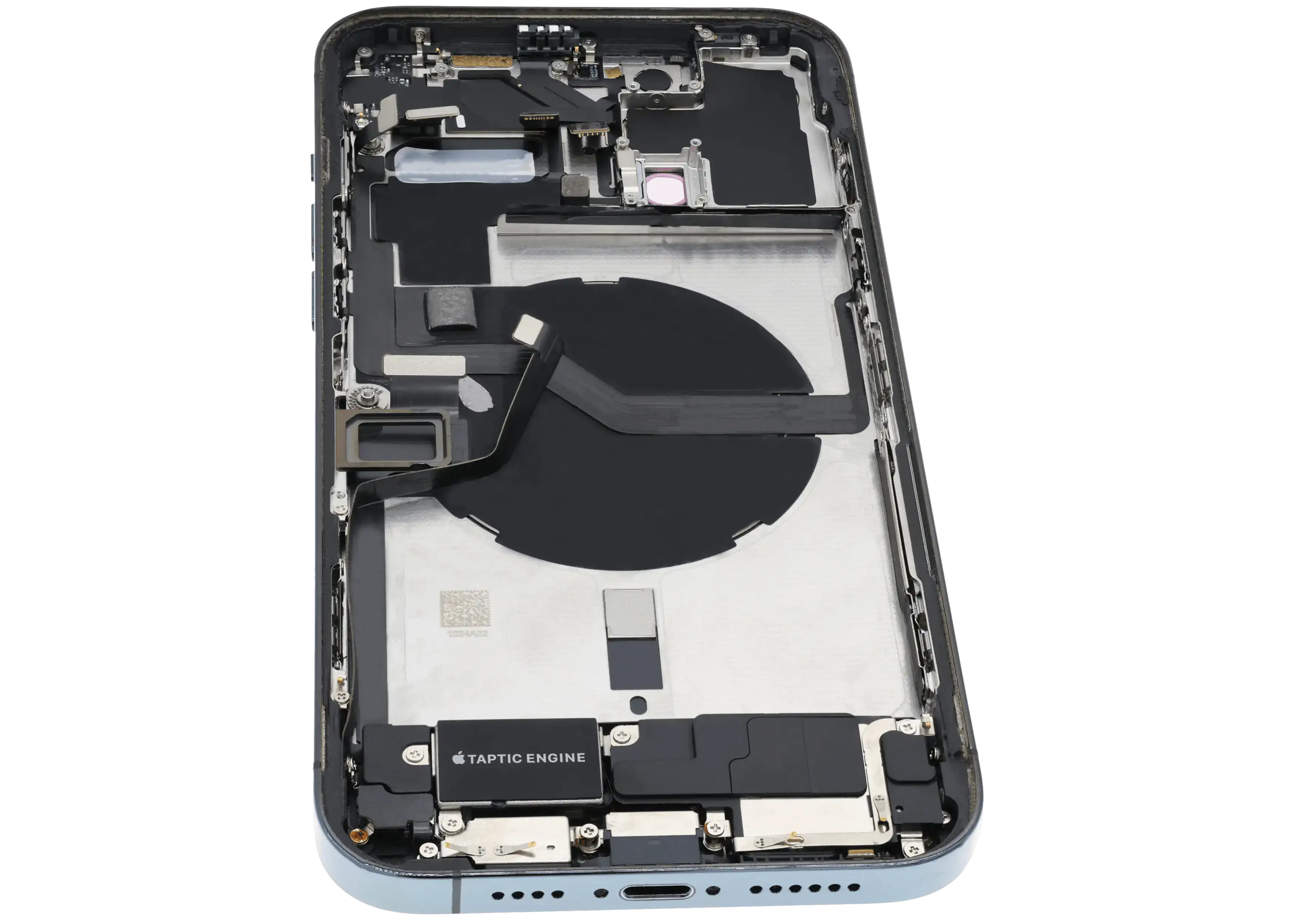 Backcover/Rahmen mit Ladebuchse Flex & Small Parts für iPhone 12 Pro Max (US-Version) (gebrauchter OEM-Ausbau, Qualität A) (Pacific Blau)
