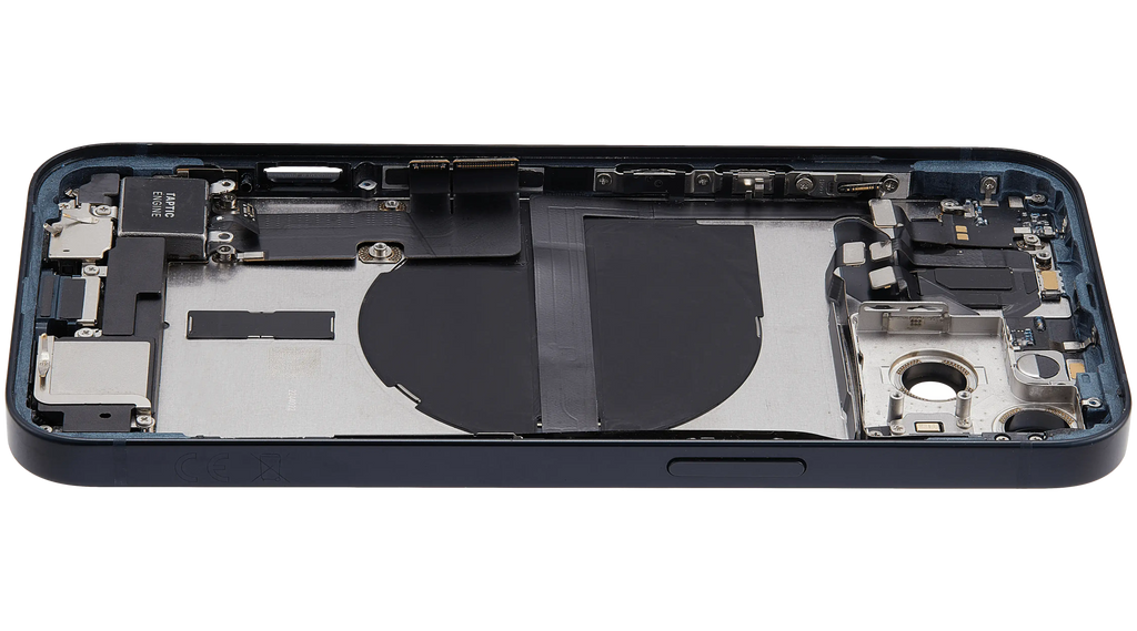 Backcover/Rahmen mit Ladebuchse Flex & Small Parts für iPhone 13 (EU / Global Version) (gebrauchter OEM-Ausbau, Qualität B) (Midnight)