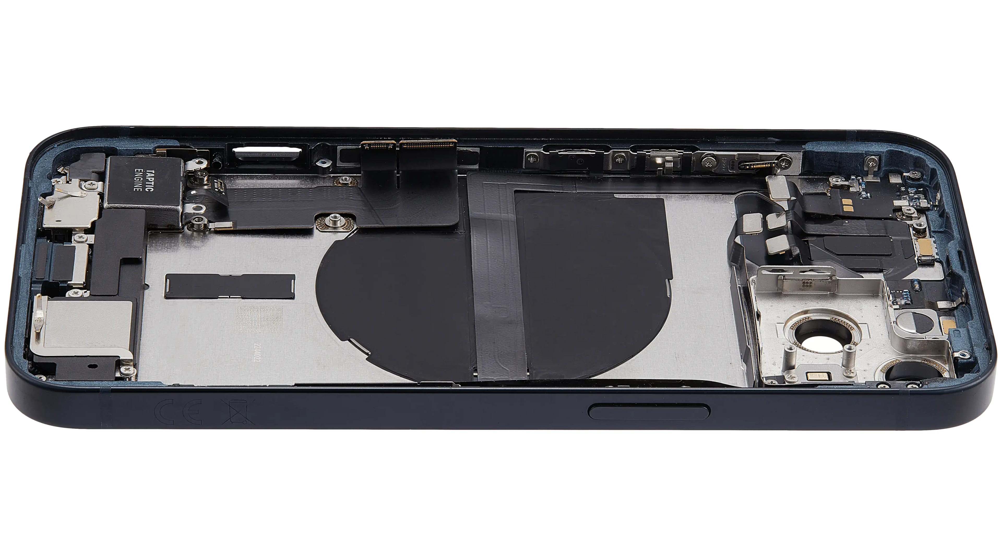 Backcover/Rahmen mit Ladebuchse Flex & Small Parts für iPhone 13 (EU / Global Version) (gebrauchter OEM-Ausbau, Qualität B) (Midnight)